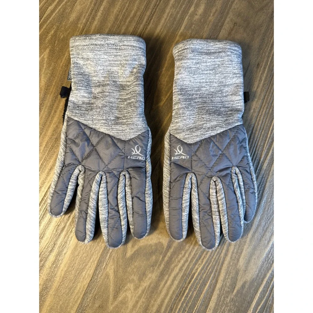 HEAD Sensatec Touchscreen Gloves Women's Small Grey Quilted Winter Hand